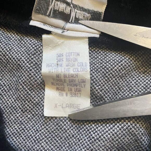 NEIMAN MARCUS VTG XL Faux Fur Trim Button Up Cardigan Shacket Houndstooth Retro - Picture 7 of 16